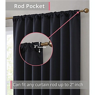 THD Grant 100% Full Complete Blackout Heavy Thermal Insulated Energy Saving Heat/Cold Blocking Curtain Drapery Panels for Bedroom & Living Room - Set of 2. View a larger version of this product image.