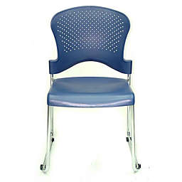 HomeRoots Office Set of 4 Navy Professional Grade Plastic Chairs - 372436