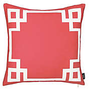 HomeRoots Square Red and White Geometric Decorative Throw Pillow Cover - 18" x 18"