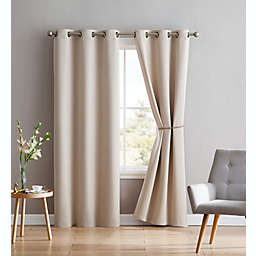 Nicole - Wall-to-Wall Pair - Premium Thermal Insulated Blackout Grommet Curtains - 18 Grommets Each - 2 Fabric Tiebacks - Ideal for Window Décor or Room Divider (2 Panels, 108