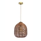 Alternate image 0 for ELE Light & Decor Luna 1-Light Brown Pendant Design Pendant Light with Rattan Shade