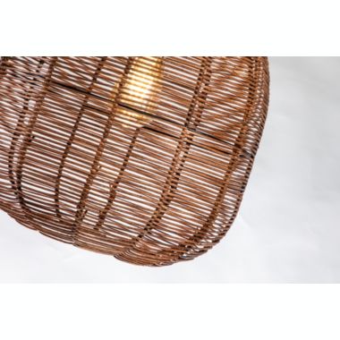 ELE Light & Decor Luna 1-Light Brown Pendant Design Pendant Light with Rattan Shade. View a larger version of this product image.