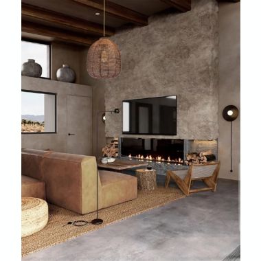 ELE Light & Decor Luna 1-Light Brown Pendant Design Pendant Light with Rattan Shade. View a larger version of this product image.