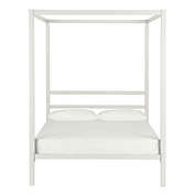 Slickblue Full size Modern White Metal Canopy Bed Frame