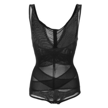 Unique Bargains Women Shapewear, Tummy Control Full Bust Body Shaper, Butt Lifter Thigh Slimmer Mesh Belt, Black Size XL. View a larger version of this product image.