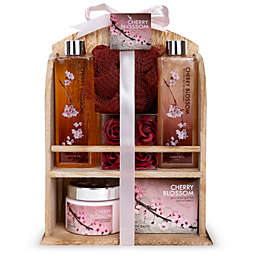 Freida and Joe Cherry Blossom Spa Gift Set in Wood Curio