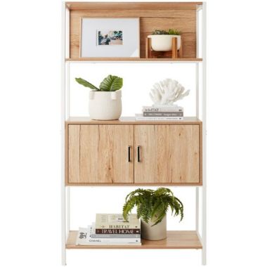 Best Choice Products Storage Bookshelf w/ Enclosed Cabinet in Light Oak. View a larger version of this product image.