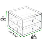 Alternate image 3 for mDesign Plastic Glasses Storage Organizer Box, 2 Drawers, 2 Pack
