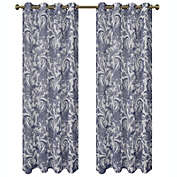 Regal Home 2 Pack  Regal Home Semi Sheer Grommet Top Paisley Curtains - 52 in. W x 84 in. L, Ink Blue
