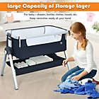 Alternate image 2 for Costway Baby Bassinet Bedside Sleeper with Storage Basket and Wheel for Newborn-Navy