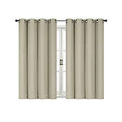 Kate Aurora 100% Thermal Blackout Bath & Kitchen Window Curtains - 50 in. W x 63 in. L, Linen