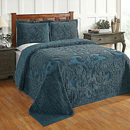 Better Trends Ashton Collection 100% Cotton Tufted Medallion Design 2 Piece Twin Bedspread and Sham Set - Teal
