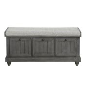 Lexicon Lorain Distressed Gray Lift Top Storage Bench