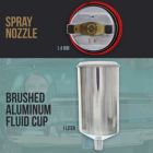 Alternate image 2 for TCP Global Brand Professional Gravity Feed HVLP Spray Gun with a 1.4mm Fluid Tip, 1 Liter Aluminum Cup and Air Regulator