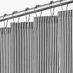 mDesign Black & White Shower Curtain