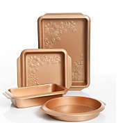 Lexi Home Copper Nonstick Steel Bakeware Set - 4 Pcs Durable Cake Brownie Loaf Tart Set