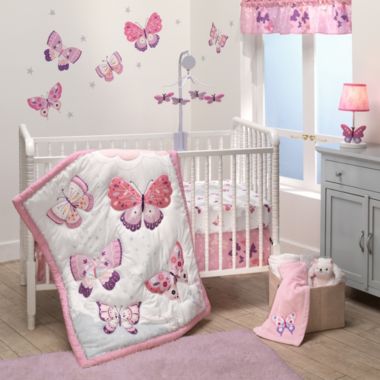 Bedtime Originals Butterfly Kisses Pink/Purple 3-Piece Baby Crib Bedding Set. View a larger version of this product image.