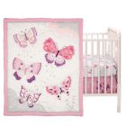Alternate image 1 for Bedtime Originals Butterfly Kisses Pink/Purple 3-Piece Baby Crib Bedding Set