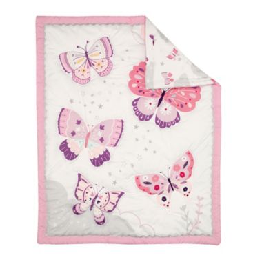 Bedtime Originals Butterfly Kisses Pink/Purple 3-Piece Baby Crib Bedding Set. View a larger version of this product image.