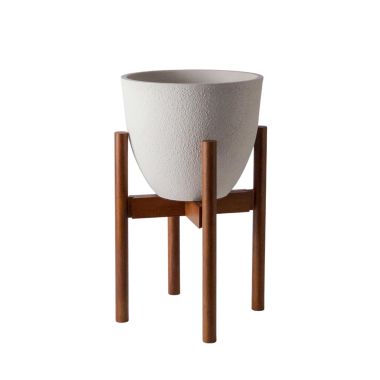 Kanso Designs Adjustable Plant Stand - Dark Brown, Mid Century Modern Dark Brown Wooden Plant Stand, Extendable Planter Stand, 8" to 12" Plant Pot Stand Active. View a larger version of this product image.