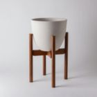 Alternate image 2 for Kanso Designs Adjustable Plant Stand - Dark Brown, Mid Century Modern Dark Brown Wooden Plant Stand, Extendable Planter Stand, 8" to 12" Plant Pot Stand Active