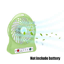 Stock Preferred Portable USB Rechargeable Desk Fan in Green without Batteries 14*10.5*3.5cm
