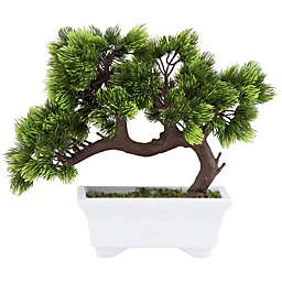Juvale Artificial Bonsai Tree , Fake Plant Decoration, Potted Artificial House Plants, Japanese Pine for Desktop, Zen Garden, Home Decor (10 x 9.4 In)