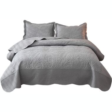 MarCielo 3-Piece Cotton Oversized Bedspread Set Coverlet Set. View a larger version of this product image.