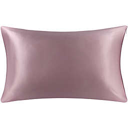 PiccoCasa Silk Mauve With Hidden Zipper Pillow Covers in Home, 22 Momme 550TC Solid Silk Pillowcases Travel, 14