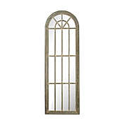 Contemporary Home Living 71" Grey Full Length Arched Window Pane Mirror