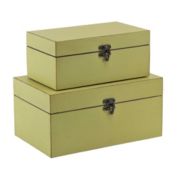 Cheungs Home Indoor Decorative Storage Boxes, Green Finished - Set of 2