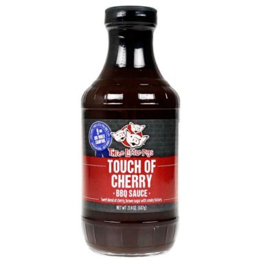 Three Little Pigs Touch of Cherry BBQ Sauce Sweet Smoky Hickory 21.4 Oz Bottle. View a larger version of this product image.