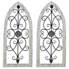 Alternate image 0 for Things2Die4 40 Inch Wood & Metal White Window Arch Frame Farmhouse Rustic Wall Decor Set of 2