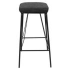 Alternate image 2 for LeisureMod Millard Leather Bar Stool With Metal Frame Set of 2 - Charcoal Black