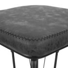 Alternate image 3 for LeisureMod Millard Leather Bar Stool With Metal Frame Set of 2 - Charcoal Black