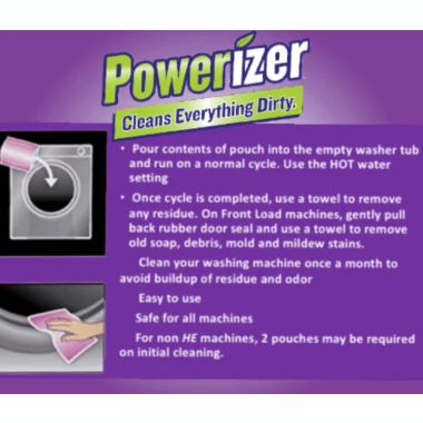 Powerizer Washing Machine Cleaner with Odor Control, 5 Pack- Cleans Front Load and Top Load Washers including HE. View a larger version of this product image.