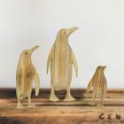Alternate image 2 for Contrast Set of 3 Wood Penguin Family Hand Carved Sculptures Home Decor Figurine Shelf Art