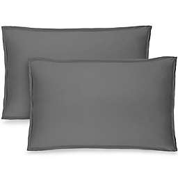 Bare Home Premium 1800 Ultra-Soft Microfiber Pillow Sham - Double Brushed - Hypoallergenic - Wrinkle Resistant - Set of 2 (Grey, King Pillowcase)