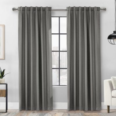 Thermaplus Baxter Total Blackout Back Tab Curtain - 52x95", Silver