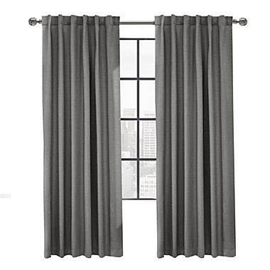 Thermaplus Baxter Total Blackout Back Tab Curtain - 52x95", Silver. View a larger version of this product image.