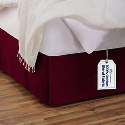 SHOPBEDDING Tailored Bed Skirt - Full, 14 inch Drop, Cotton Blend , Burgundy, Bedskirt with Split Corners (Available in 14 Colors) by BLISSFORD