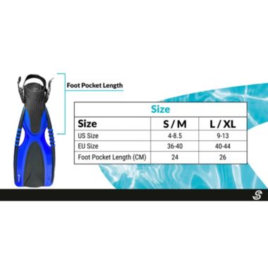 SCAUP Habana Recreational Snorkeling Set - Diving Mask, Dry-Top Snorkel and Swim Fins Kit, for Adults. View a larger version of this product image.