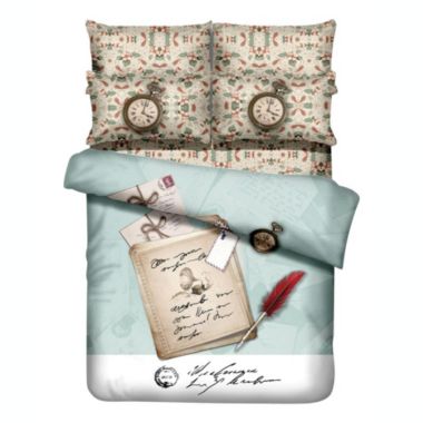 Dolce Mela DM500T 4 Piece Duvet Cover Set, X-Large/Twin, Clocks. View a larger version of this product image.