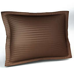 Brown Pillow Sham Standard Size Decorative Striped Pillow Case with Envelope Closer, Brown Solid Tailored Pillow Cover