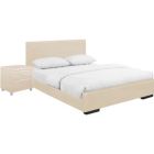 Alternate image 0 for Camden Isle Home Decorative Hindes Upholstered Platform Bed, Beige, Twin with 1 Nightstand