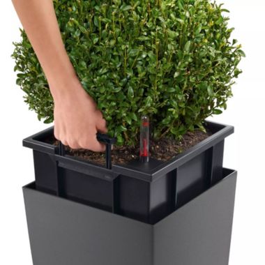 Lechuza USA 30" Red Cubico Premium Planter with Water Reservoir. View a larger version of this product image.