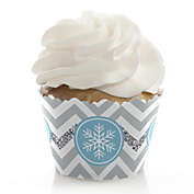 Big Dot of Happiness Winter Wonderland - Snowflake Holiday Party and Winter Wedding Decorations - Party Cupcake Wrappers - Set of 12