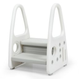 Slickblue Kids Step Stool Learning Helper with Armrest for Kitchen Toilet Potty Training-Gray