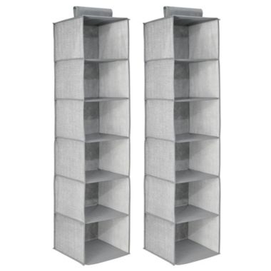 mDesign Fabric Over Closet Rod Hanging Organizer, 6 Shelves. View a larger version of this product image.
