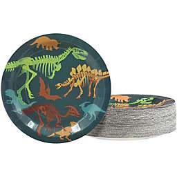 Blue Panda Dinosaur Birthday Party Supplies, Fossil Plates (9 in., 80 Pack)